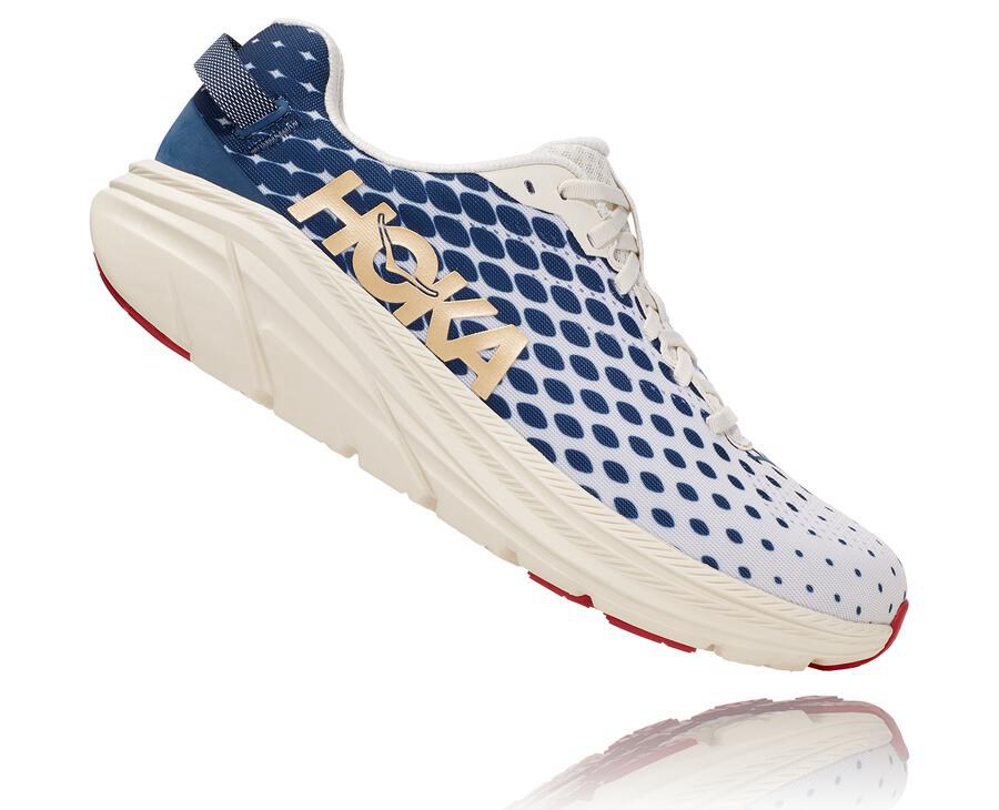 Hoka One One Rincon 2 Löparskor Herr - Vita/Blå - OHYRP-6203